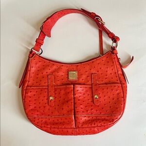 Vintage Orange Ostrich Dooney & Bourke Hobo Bag, Like New, Free Shipping